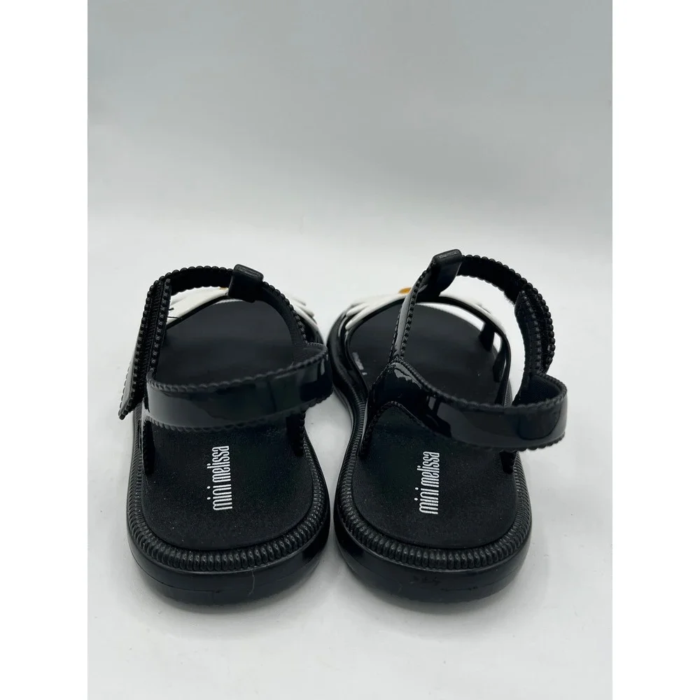 Mini Melissa Hip Bloomy Sandals Girls Sz 13 Daisy Black Flower Jelly Summer EUC
